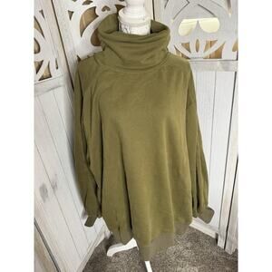 Lit Active Whisper Oversized Turtleneck Sweatshirt Olive Green Size Medium Cozy